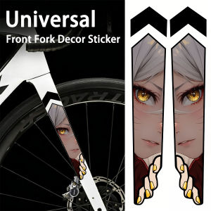 1 Pair JDM Peeking Anime Girl Bike E-Bike Frame Stickers Bicycle Body Road MTB Bikes Tube Front Fork Vinyl Accessories Decals