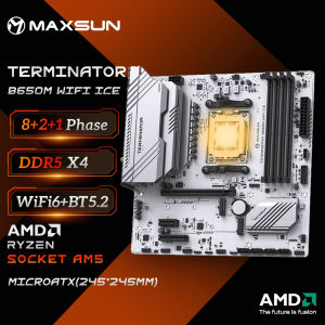 MAXSUN Terminator B650M WIFI ICE AMD B650 Supports DDR5 4800/5200/OC+Mhz 192GB AMD Ryzen 7000 8000 Series motherboard Socket AM5