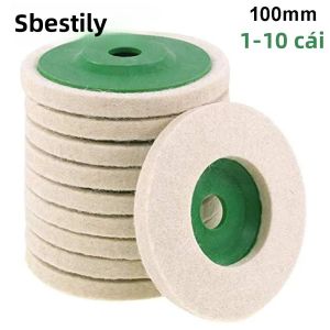 Đĩa Mài Bằng Len Đánh Bóng 100mm Cho Máy Mài Góc 4 Inch Đĩa Len Công Nghiệp Loại Bỏ Gỉ Kim Loại Bộ 1-10 Cái