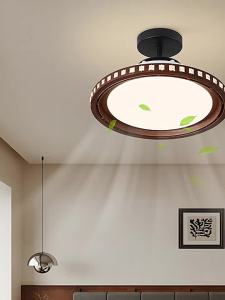 FANZHEN | Italian Minimalist Circular Crystal Edge Bladeless Inverter Energy Saving Ceiling Fan Light