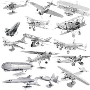 DIY Handmade 3D Metal Jigsaw Puzzles of Aircraft and Warships Adult Three-dimensional Models Assembly and Puzzle Toys