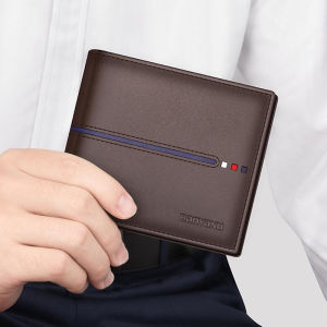 BANYANU Original Men Wallet Short Genuine Leather Credit Card Holder Wallet for Christmas Gift