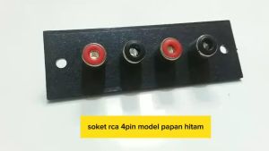 SOCKET RCA 4 Lubang/Pin Papan Hitam Biasa