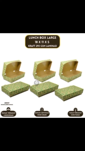 Paper Lunch Box Large Motif Green (Isi 50 Pcs- LB2K27)