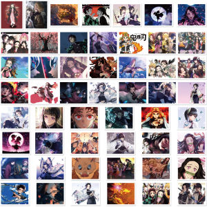 Square Mobile Phone Case Sticker Cartoon Anime Ghost Slayer Decorative Graffiti Appliance Tablet Skateboard Decoration