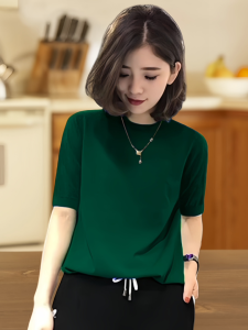 เสื้อสเวตเตอร์ถักคอสูงครึ่งตัวผู้หญิงไซส์ใหญ่ฤดูใบไม้ผลิและฤดูใบไม้ร่วง เสื้อเชิ้ตทรงหลวม สีพื้น เสื้อชั้นในแบบสวมทับ