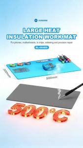 RELIFE RL-004DS Silicone Work Mat 500C Heat Proof ESD Anti Static Foldable for Mobile Phone IC Soldering Repair