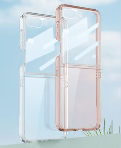 for Samsung Galaxy Z Flip 7 Case with Outer Screen Protector Clear Slim Phone Case Ultra-Thin Hard PC Back& Soft TPU Edges Crystal Shockproof Protective Phone Case for Galaxy Z Flip 6 Cover