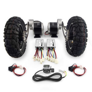 L-faster 24V 350W 10x3.0 Inch Dual Drive Air Wheel Reverse Brush Motor Conversion Kit For Farm Garden Barrow Trolley