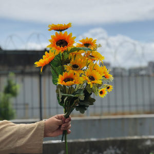Tanaman Hias Bunga Tangkai Matahari Buatan Artificial Sunflower Ornamen Dekorasi Plastik COD PBP161