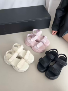 YOTO Hook & Loop Sandals For Women Chunky Platform With 6cm Height Casual Slide Wedges