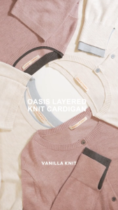 [KOREAN BRAND - VANILLA KNIT] Oasis Layered Knitted Cardigan – Long Sleeve Korean Style