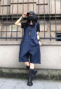 High Waist Thin Denim Overalls Casual Wide Leg Jeans Womens plus Size Summer Fashion New Arrival Five Shorts Length