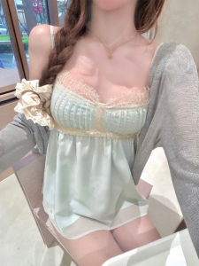 BAISHUINV | Mint Green Lace Camisole Summer Top