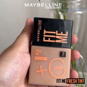 Maybelline Fresh Filter Set Make up - Fit Me Fresh Tint with Vitamin C + Fit Me Compact Powder - Skin tint Powder Sunscreen SPF
