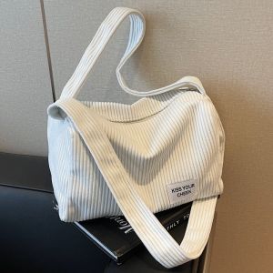 Large Capacity Corduroy Canvas Womens Bag Single Shoulder Bag Versatile Wide Strap Slant Cross Pillow Bag Designer GBP