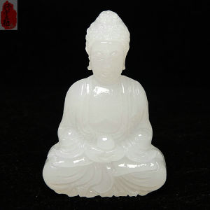 Mặt Dây Chuyền Phật Bằng Ngọc Bích Trắng Tự Nhiên Afghanistan Dành Cho Nam Và Nữ Trang Sức Cổ Điển Trang Trí Nhỏ Treo Cổ