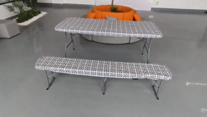 Rectangle Stretchable Table Cloth Wipeable Stain-Resistant Elastic Table Covers Fitted Vinyl Tablecloth For Home Party Camping Table Cloth