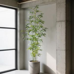 Kmitang | 160-270cm Artificial Bamboo Plants Large Fake Palm Tree Plastic Bambusa Leaves Tropical Monstera Tree For Home Garden Shop Decor