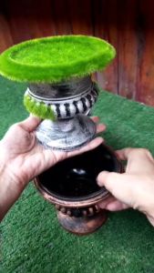 กระถางพลาสติก ทรงโรมันจัดดอกไม้เล็ก