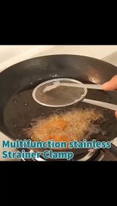 Penjepit Gorengan 2in1 Capitan Stainless Dengan Tirisan Minyak Serbaguna Food Tongs With Oil-Frying Filter Clip Jepitan Capit Dan Saringan Pengangkat Makanan - FR Gallery