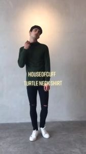 Kaos Rib Kerah Tinggi & Baju Kaos Turtleneck Lengan Panjang Pria 2022