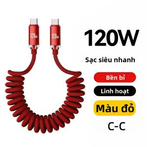 Cáp Sạc Nhanh NNBILI 160G Car Spring Type C 160W PD Cho iPhone 17 Pro Xiaomi Samsung MacBook iPad - Cáp Đồng Bộ Dữ Liệu Tốc Độ Cao Bện Dây