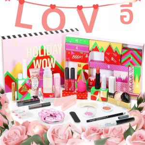 POPFEEL ชุดแต่งหน้ากล่องของขวัญเซอร์ไพรส์สําหรับเด็กผู้หญิง – ชุดเครื่องสําอางใบหน้า ตา และริมฝีปากและชุดรวมเครื่องมือเสริมความงาม 20 ชิ้น