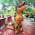 Inflatable Dinosaur Costume T-Rex Jurassic Fancy Costume For Kids Adult Blow Up Halloween Cosplay. 