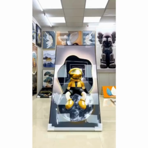 Tranh Hiện đại Gấu Kwas Gấu Bearbrick Chất liệu tráng gương giả LED Decor Phòng khách phòng làm việc Gaming đăng cấp