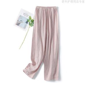 Easy-to-Wear Post-Surgery Nursing Uniform: Long-Sleeve Cotton Jumpsuit for Elderly Patients Pajamas Style with Crewneck for Spring