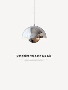 NSWR | Silver Mushroom Pendant Light for Dining Table and Bedside Modern Simple Flower Bud Pendant Light