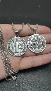 New Saint St Benedict Of Nursia Patron Against Evil Necklace Trendy Catholic Medallion Jewelry Gifts
