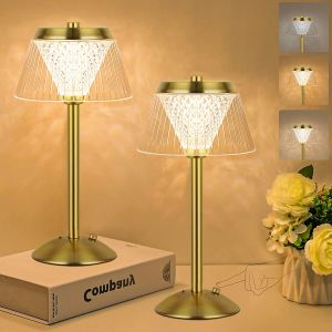 Creative Crystal Desk Lamp USB Touch Table Lamp Portable Eye-Protect Night Light 3 Colors LED Atmosphere Light Bar Resturant Home Decor