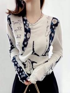GEBOFU | Áo Knit Tay Dài In Hình Sáng Tạo cho Phụ Nữ Mùa Thu Sớm