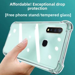 LuBang Anti-Fall Silicone Phone Case for VIVO U3X V1928A Protective Cover Transparent Full Protection Ultra-Thin Soft Corner Thickened Lens for Men And Women