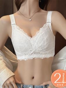 Intimates Womens Natural-looking Thin Summer Plus Size Breast Holding Push up Anti-SAG Full Cup Adjustable Bra