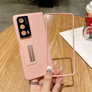 Case for Honor Magic Vs2 / Magic V2 / Magic Vs Imitation Lychee Skin Pattern Folding Screen Flip Cover Hidden Bracket Camera All-inclusive Protection Anti-fingerprint Anti-drop Shockproof Protective Cover