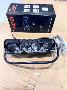 LAMPU TEMBAK FOGLAMP LASER SQL 4 MATA TANPA KIPAS BODY BESI WATERPROOF LAMPU SOROT UTAMA HEADLAMP MOTOR MOBIL FUSO TRUK CONTAINER LED 4 MATA + BAUT BREKET PNP HIGH LOW JAUH DEKAT PUTIH KUNING DOUBLE COLOR ORIGINAL PREMIUM SUPER TERANG