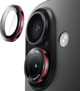 Black Red Camera Lens Protector Cover for iPhone 17 Air 17E 16E 16 Pro Max 15 Plus 14 13 Mini 12 11 17Pro Glass Phone Protection