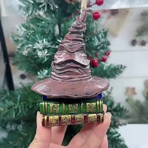 หมวกวิเศษแฮร์รี่พอตเตอร์ข้ามพรมแดนจี้เรซินหมวกปริญญาตรีพร้อมดนตรีตกแต่งสวนคริสต์มาส