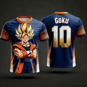 Bandai | Summer 2026Dragon Ball Wukong "Super Saiya" No. 10 Football Theme 3D Printed Breathable Quick Dry T-shirt Adult Parent-child Top