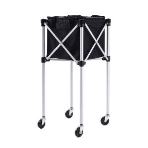 Convenient Foldable Tennis Ball Collection Car with Racket Storage Badminton Ball Picker up Vehicle Sports Fitness Equipment