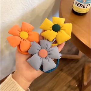 Cute Children Big Flower Headband For Baby Girls High Elastic Rubber Band Hair Accessories