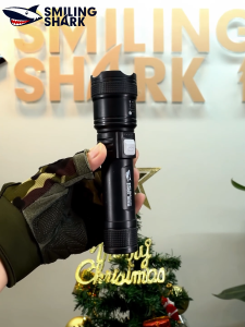SMILING SHARK SD1029 LED Flashlight 3Mode Type-c Rechargeable Torch Light Electric Charge Display Waterproof Outdoor Household Camping Lighting