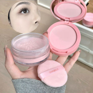 Phấn Phủ Dạng Bột Màu Hồng Hồng 2 Trong 1 Chống Thấm Nước Kiềm Dầu Màu Tím Oải Hương Kem Che Khuyết Điểm Dạng Nén Trong Suốt Trang Điểm 10g+7g