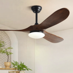 Chigo | Retro Style Wooden Ceiling Fan Light Walnut Color