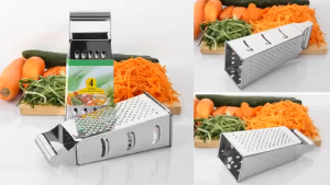 9-Inch Four-Sided Multi-Functional Grater Slicer Stainless Steel Vegetable Cutter Cheese Shredder Kitchen Tool for Fruit/Veggies/Cheese/Coarse/Fine Slicing
