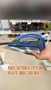 Kris Setrika Trylon Plate 350 Watt - Biru dan Ungu Iron Setrikaan Alat Menyetrika Penggosok Pakaian Strika Seterika Anti Lengket dengan Lampu Indikator dan Pengaturan Suhu 350 Watt