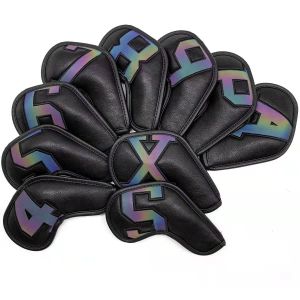 10pcs Golf Iron Head Covers Iron Headovers Wedges Covers Gradients Number 4-9 ASPX Golf fan supplies